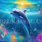 La Danse de l’Arc en Ciel : La Joie du Dauphin. (100cm x 65cm) - UnBrunBarbu