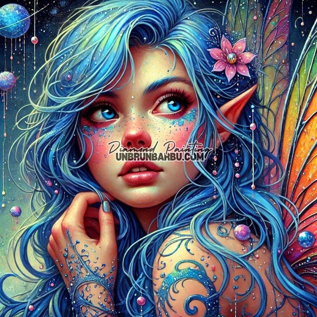 La Fée des Éclats de Couleurs (90cm x 90cm) - UnBrunBarbu