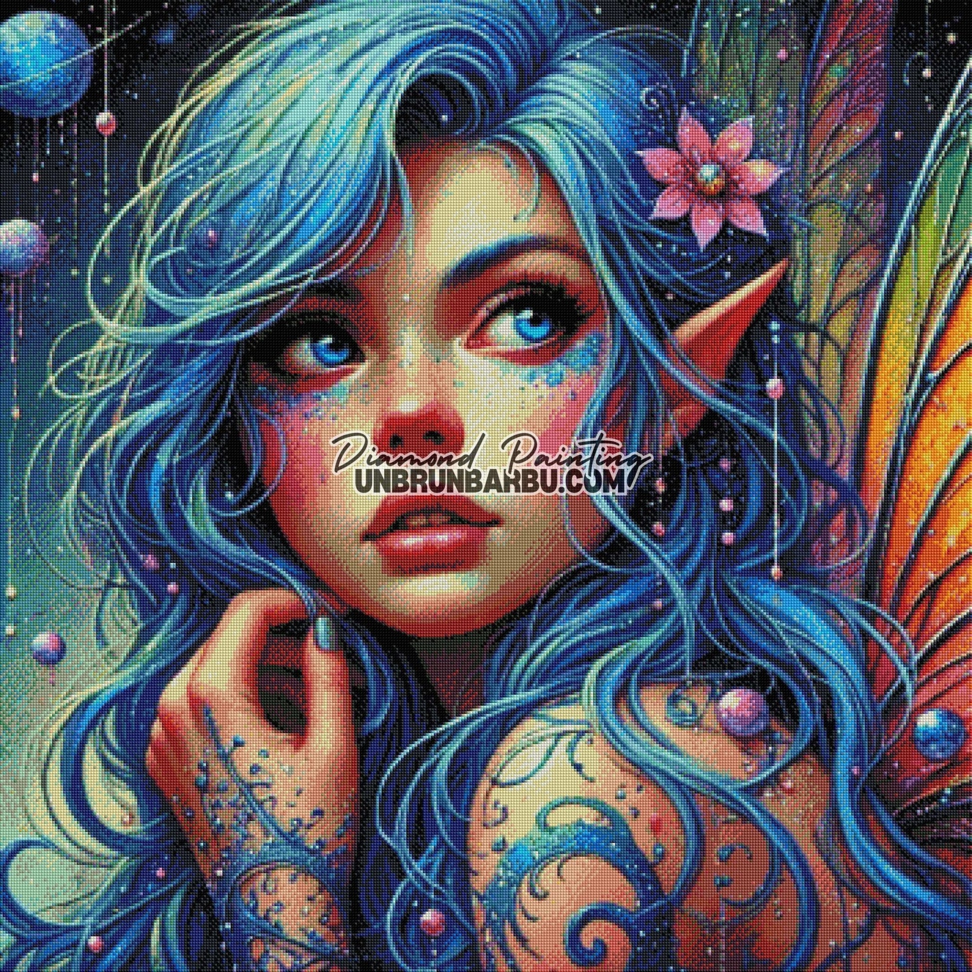 La Fée des Éclats de Couleurs (90cm x 90cm) - UnBrunBarbu
