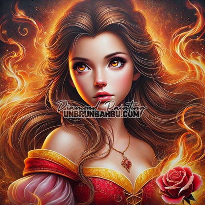 La Flamme de la Rose Écarlate (100cm x 100cm) - UnBrunBarbu