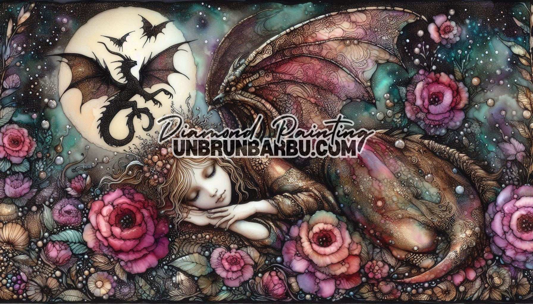 La Gardienne des Dragons (140cm x 80cm) - UnBrunBarbu
