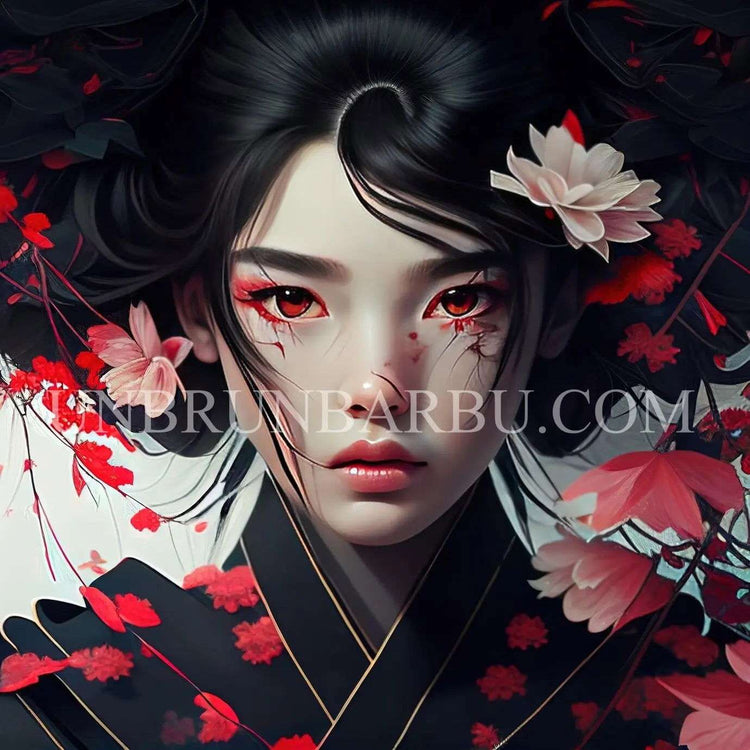 La Grâce Florale du Japon. (90cm x 90cm).