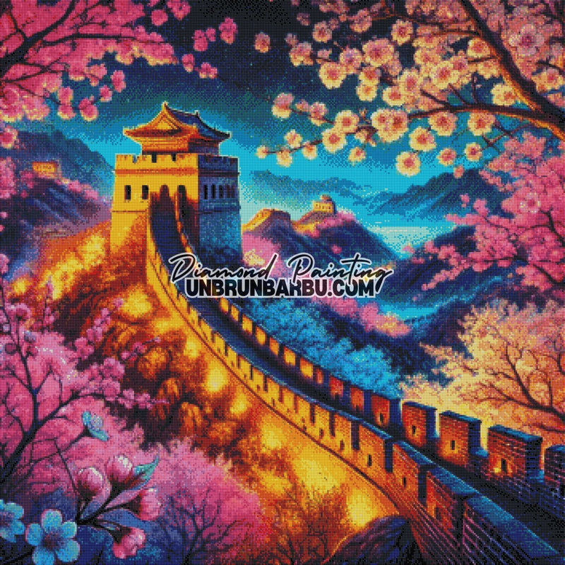 La Grande Muraille en Fleurs (90cm x 90cm) - UnBrunBarbu