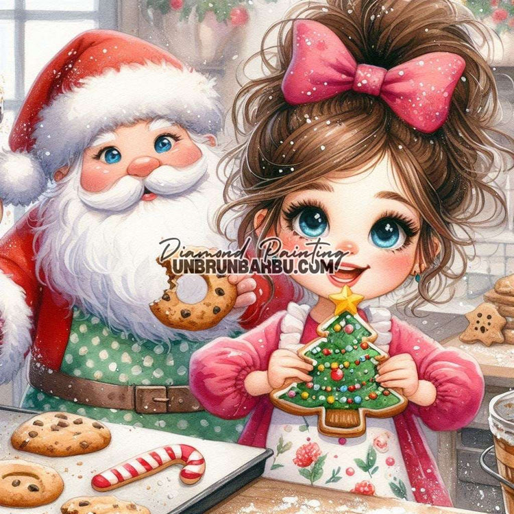 La Magie des Cookies de Noël (100cm x 100cm) - UnBrunBarbu