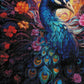 La Majesté d’un Paon parmi les Fleurs. (50cm x 100cm). - UnBrunBarbu