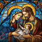 La Nativité Pureté, Marie, Joseph et Jésus. (80cm x 70cm). - UnBrunBarbu