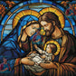La Nativité Pureté, Marie, Joseph et Jésus. (80cm x 70cm). - UnBrunBarbu