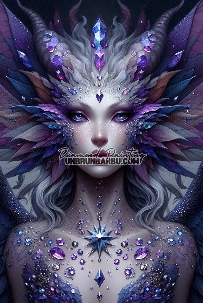 La Reine des Cristaux (80cm x 120cm) - UnBrunBarbu