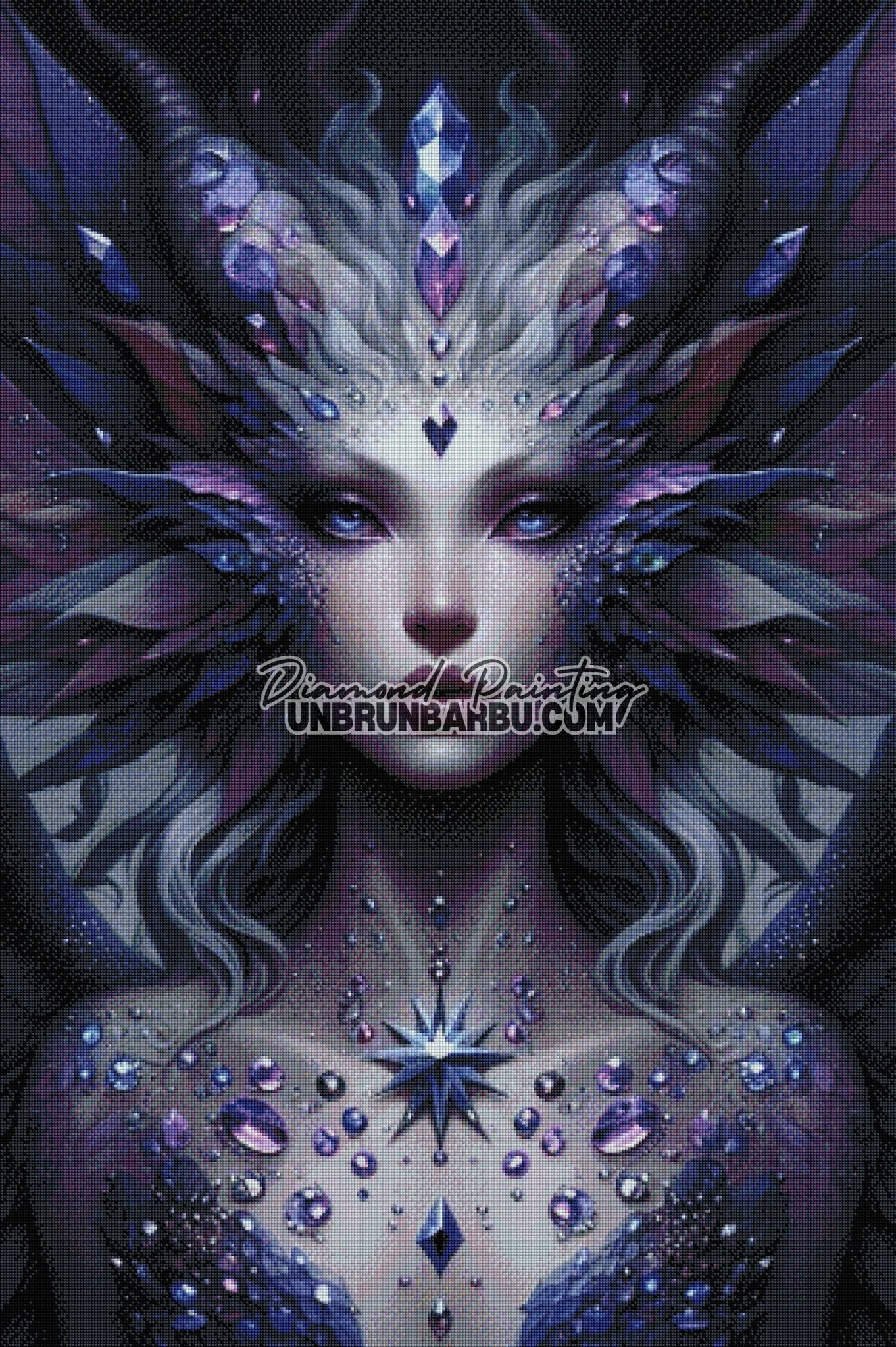 La Reine des Cristaux (80cm x 120cm) - UnBrunBarbu