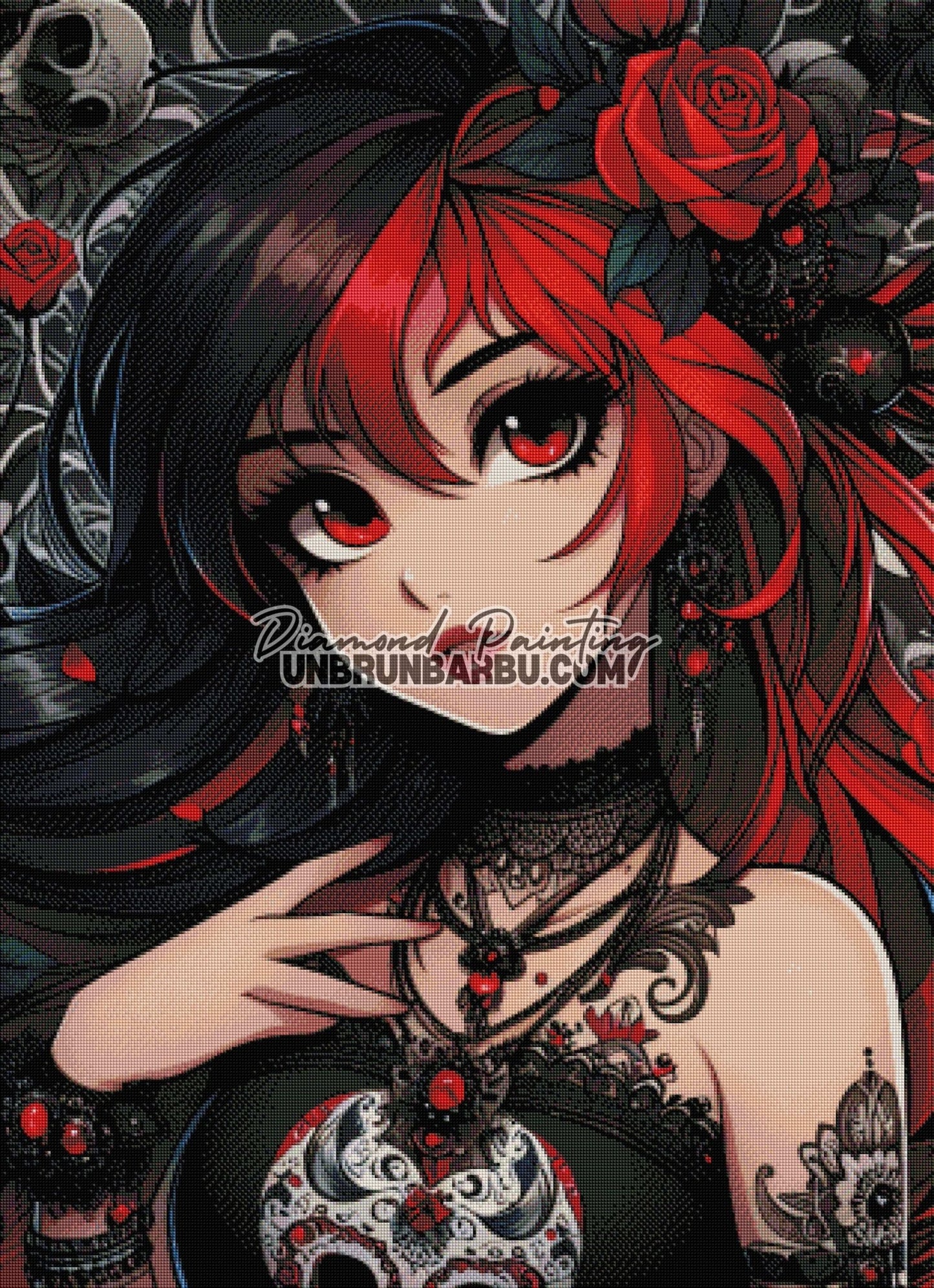 La Reine des Roses Sombres (80cm x 110cm) - UnBrunBarbu