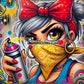 La Reine du Graffiti (80cm x 80cm) - UnBrunBarbu