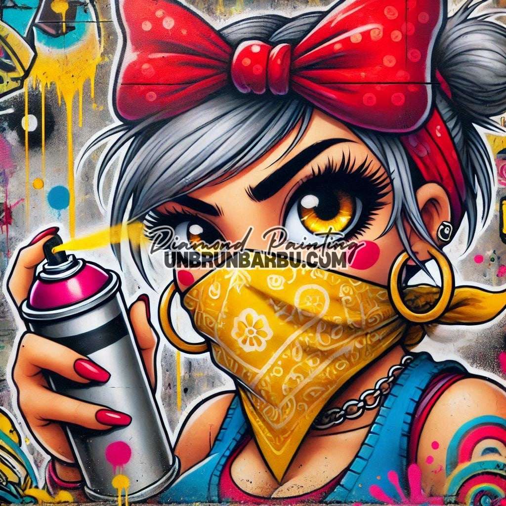 La Reine du Graffiti (80cm x 80cm) - UnBrunBarbu
