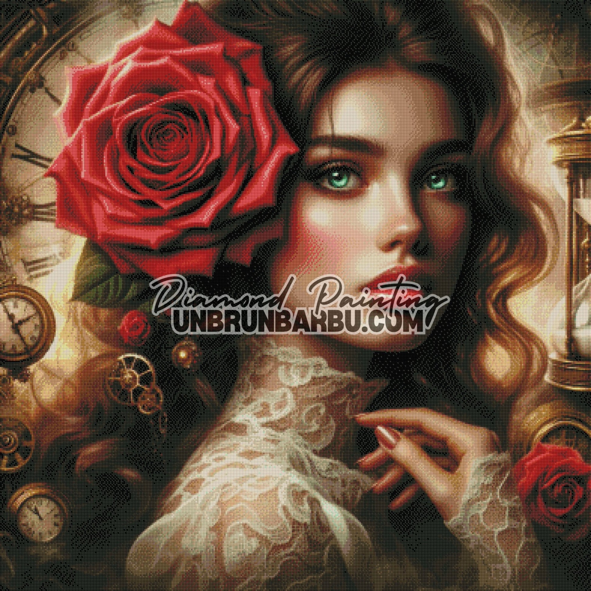 La Rose et le Temps (100cm x 100cm) - UnBrunBarbu