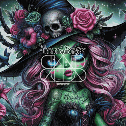 La Sorcière Enchantée (90cm x 90cm) - UnBrunBarbu