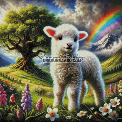 L'Agneau et l'Arbre de Vie (120cm x 120cm) - UnBrunBarbu