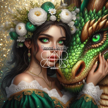 L'Alliance du Dragon et de la Dame (120cm x 120cm) - UnBrunBarbu