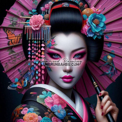 L'Âme du Kimono - Poésie et Héritage (100cm x 100cm) - UnBrunBarbu