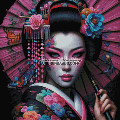 L'Âme du Kimono - Poésie et Héritage (100cm x 100cm) - UnBrunBarbu