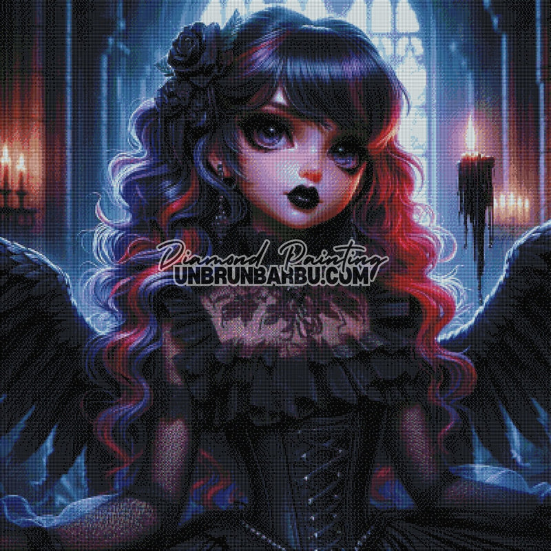 L’Ange Noir du Silence (100cm x 100cm) - UnBrunBarbu
