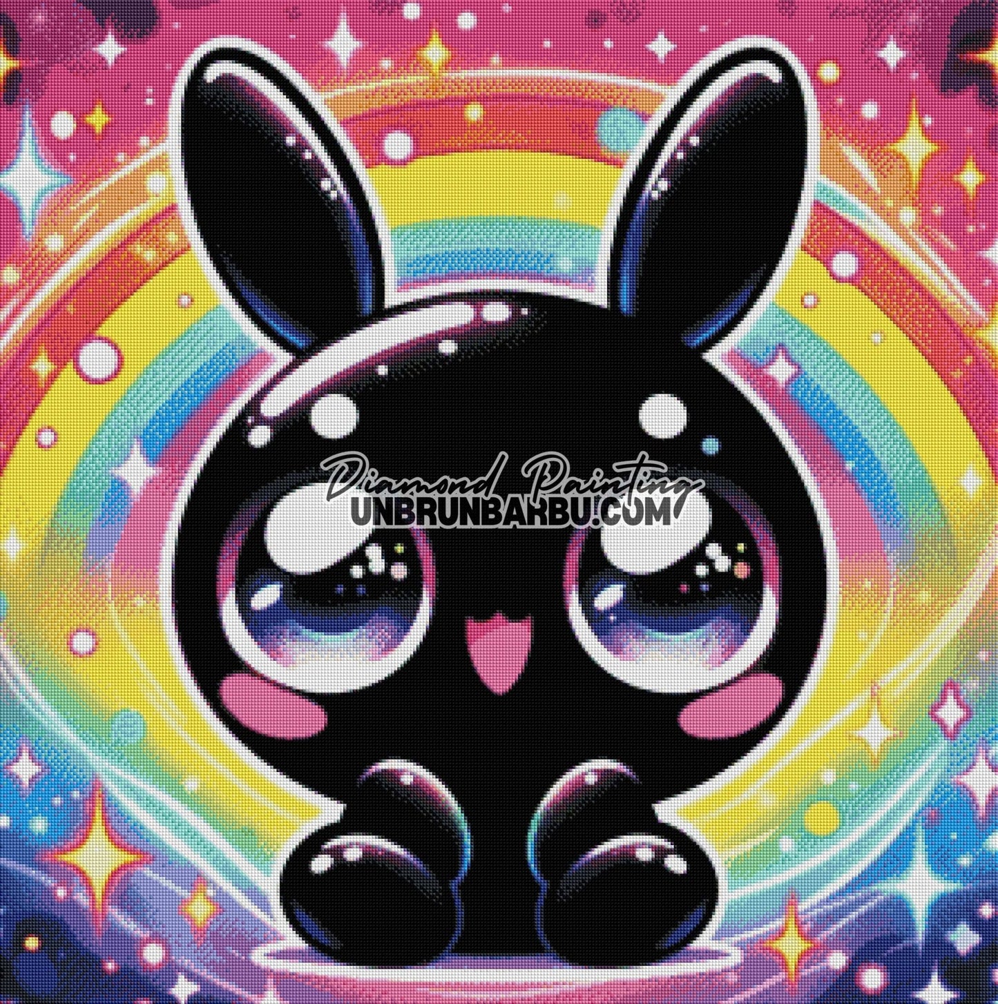 Lapin Étoilé Arc - en - Ciel Magique (80cm x 80cm) - UnBrunBarbu