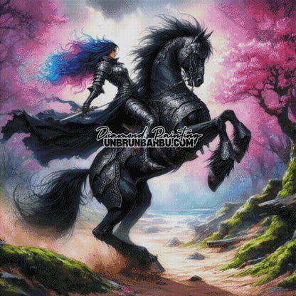 L’Appel de l’Épée Divine (120cm x 120cm) - UnBrunBarbu