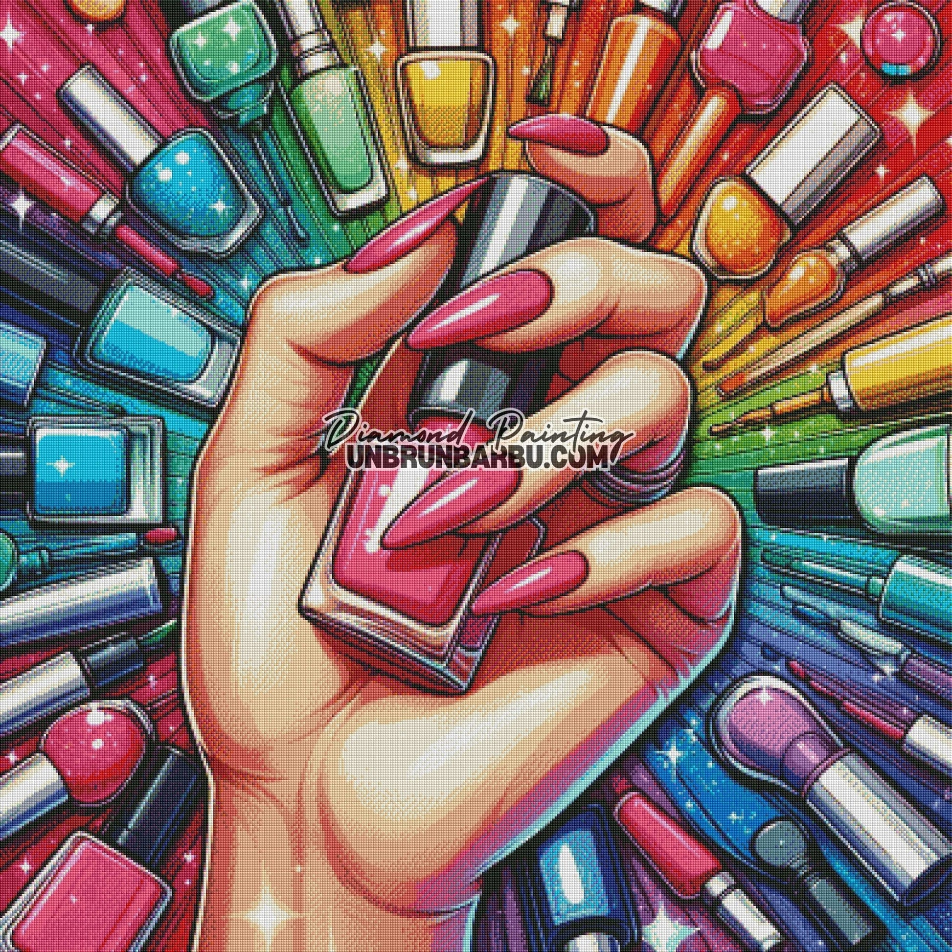 L’Art au Bout des Ongles (100cm x 100cm) - UnBrunBarbu
