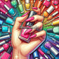 L’Art au Bout des Ongles (100cm x 100cm) - UnBrunBarbu