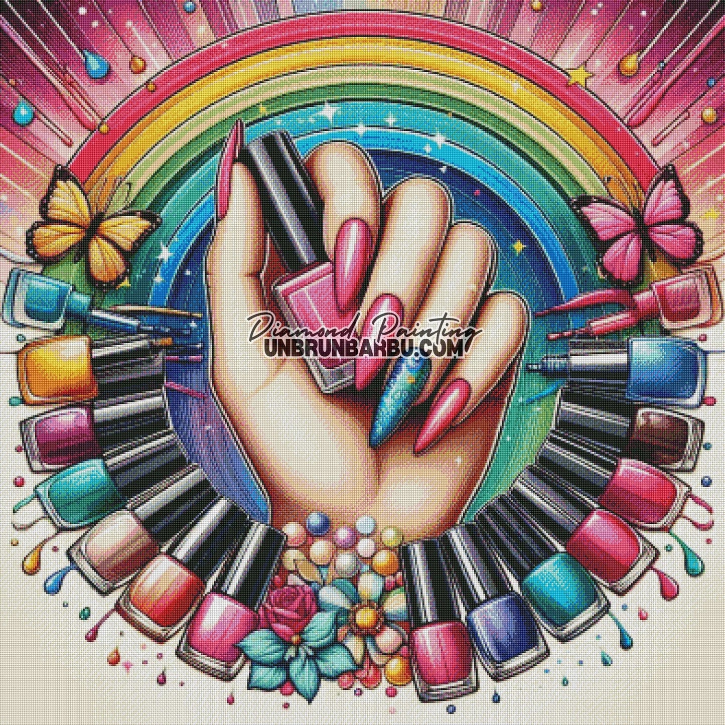 L'art de sublimer vos ongles (100cm x 100cm) - UnBrunBarbu