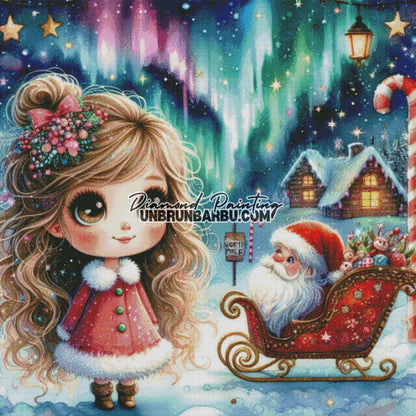 L'Aventure de Noël d'Amelie (120cm x 120cm) - UnBrunBarbu