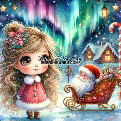 L'Aventure de Noël d'Amelie (120cm x 120cm) - UnBrunBarbu