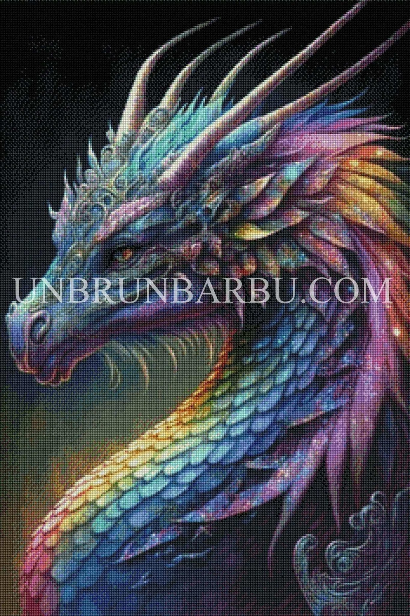 Le Dragon Arc - en - ciel, Symbole de Majesté et de Beauté. (60cm × 90cm). - UnBrunBarbu