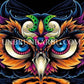 Le Hibou Orné. (50cm x 50cm). - UnBrunBarbu