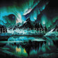 Le Lac des Aurores Boréales. (100cm x 70cm). - UnBrunBarbu