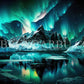 Le Lac des Aurores Boréales. (100cm x 70cm). - UnBrunBarbu