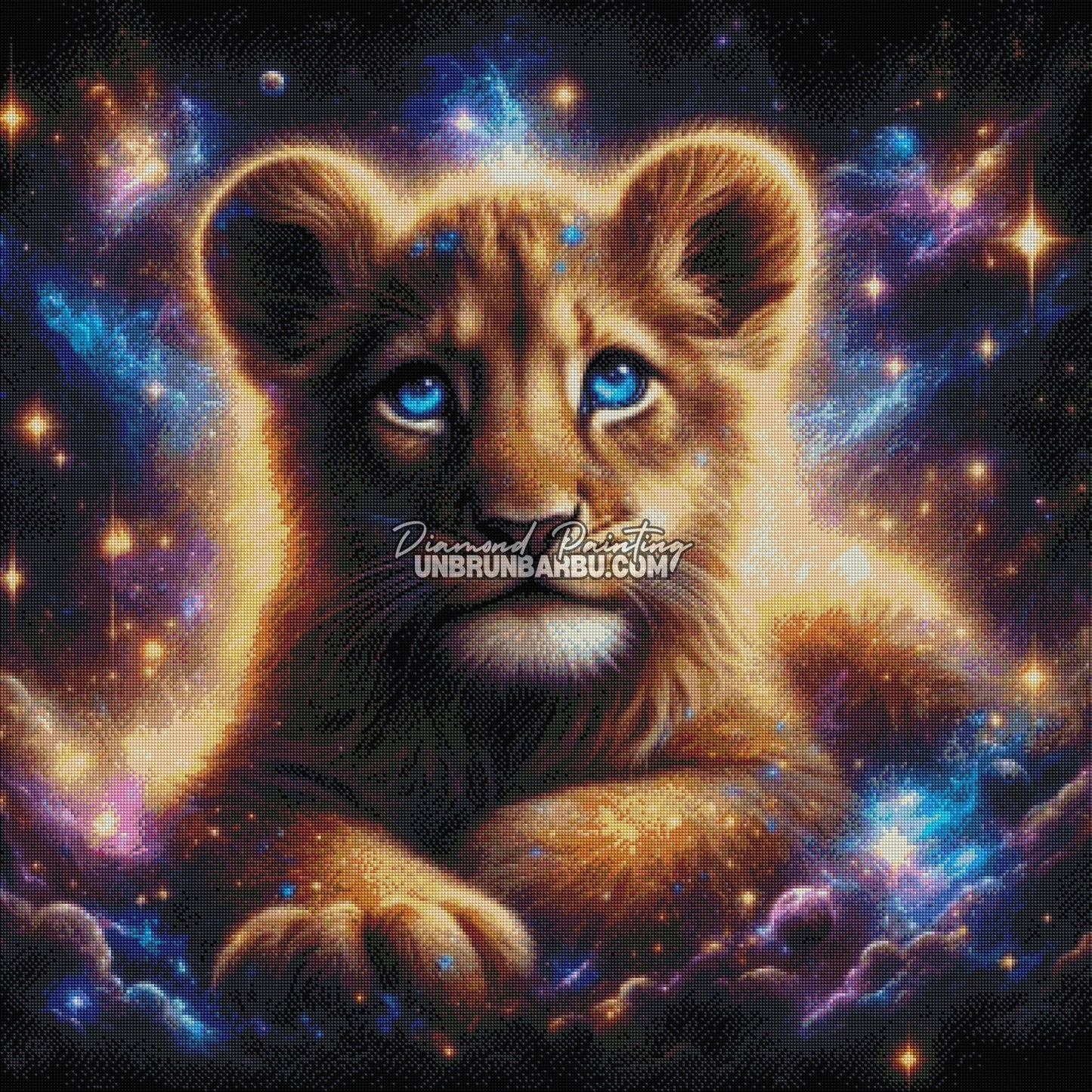 Le Lionceau Galactique (90cm x 90cm) - UnBrunBarbu