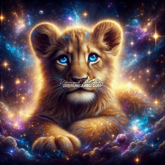 Le Lionceau Galactique (90cm x 90cm) - UnBrunBarbu