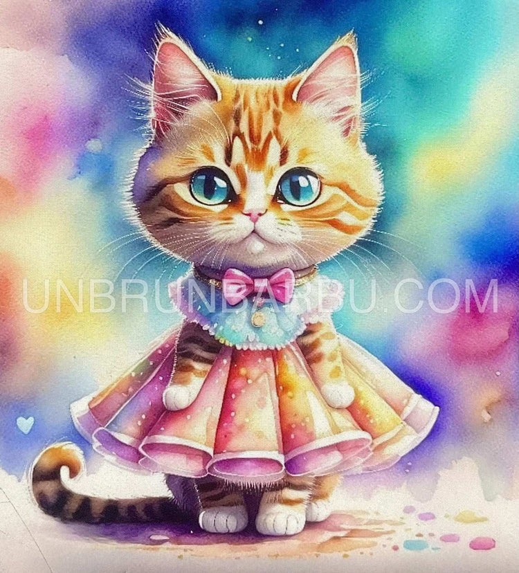 Le Monde Enchanteur d’un Chaton Roux. (90cm x 90cm).