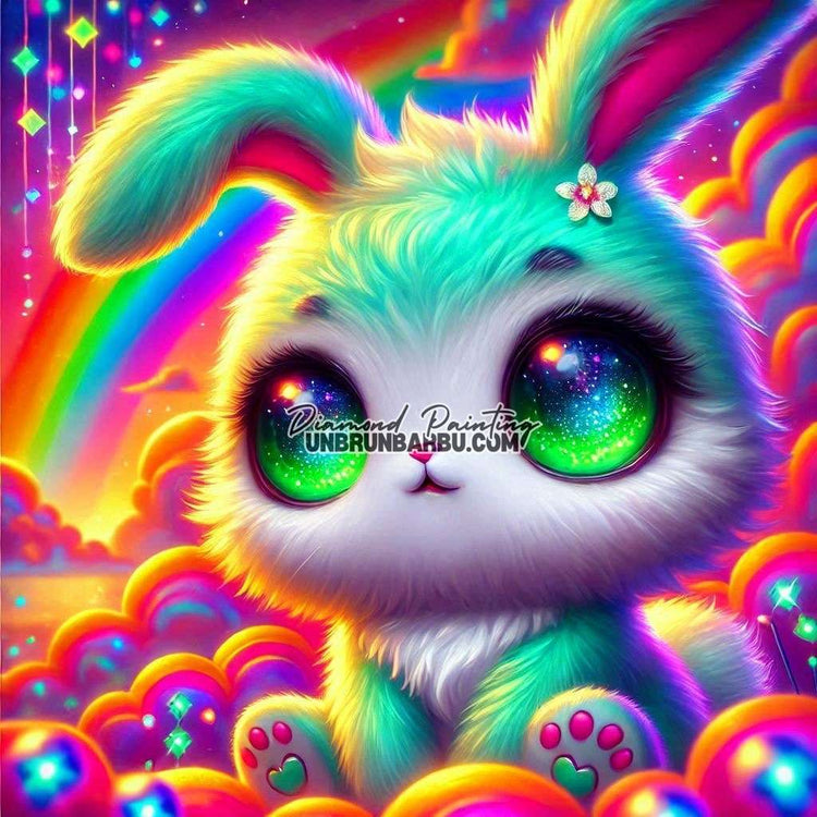 Le Rêve Coloré de Fluffy (100cm x 100cm) - UnBrunBarbu