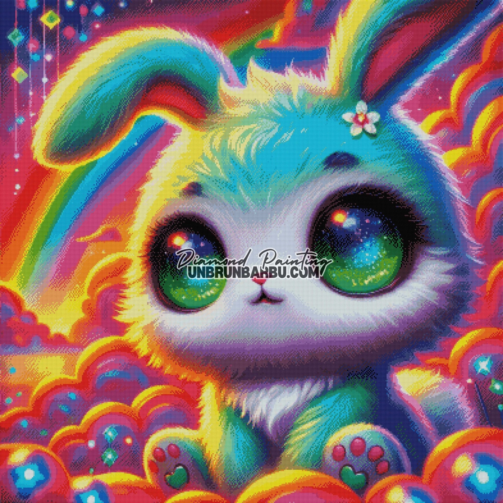 Le Rêve Coloré de Fluffy (100cm x 100cm) - UnBrunBarbu