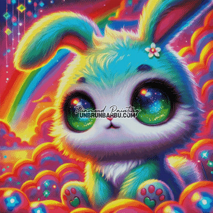 Le Rêve Coloré de Fluffy (100cm x 100cm) - UnBrunBarbu