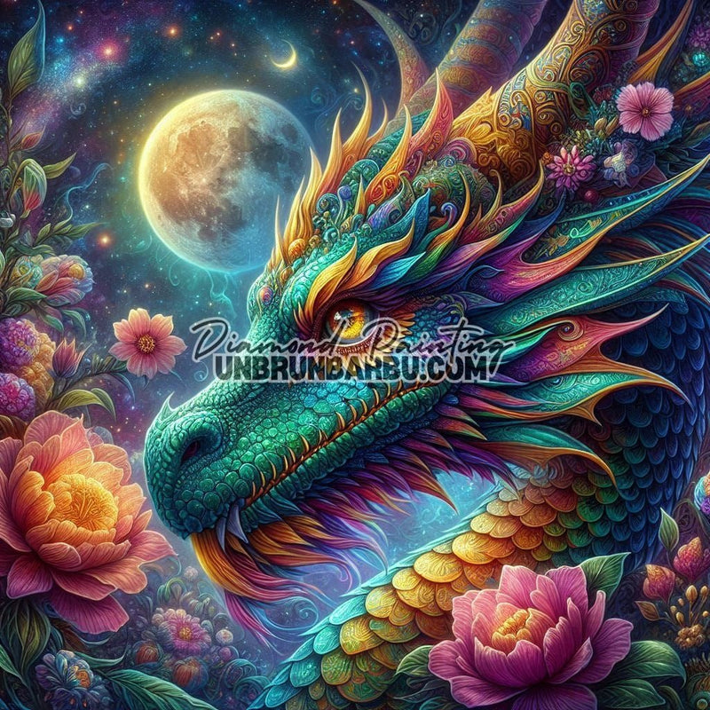 Le Rêve du Dragon Étoilé (100cm x 100cm) - UnBrunBarbu