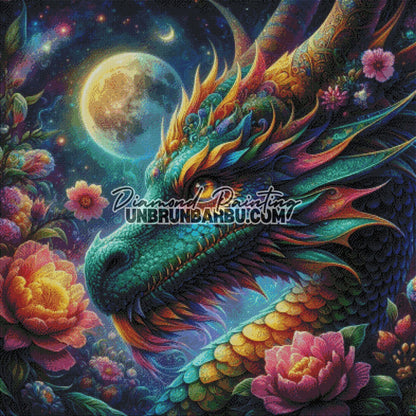 Le Rêve du Dragon Étoilé (100cm x 100cm) - UnBrunBarbu