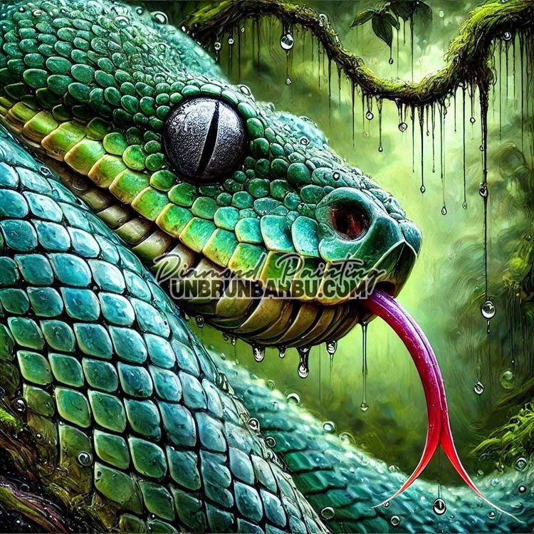 Le Serpent Émeraude (80cm x 80cm) - UnBrunBarbu