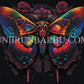 L’Éclat Obscur – Papillon de Nuit aux Ailes Arc - en - ciel. (60cm x 50cm). - UnBrunBarbu