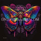 L’Éclat Obscur – Papillon de Nuit aux Ailes Arc - en - ciel. (60cm x 50cm). - UnBrunBarbu