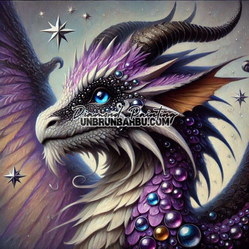 Légende du Dragon Bijou (90cm x 90cm) - UnBrunBarbu