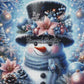 L’Élégant Bonhomme de Neige de Noël (80cm x 80cm) - UnBrunBarbu