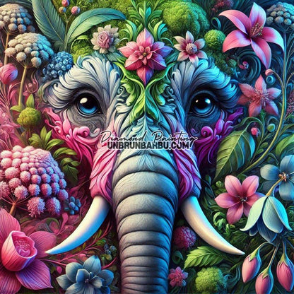 L'Éléphant Florissant (90cm x90cm) - UnBrunBarbu