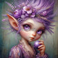 L’Elfe des Merveilles Violettes (100cm x 100cm) - UnBrunBarbu