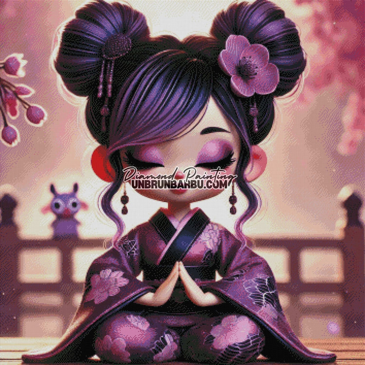 L'Enchantement du Sakura (90cm x 90cm) - UnBrunBarbu